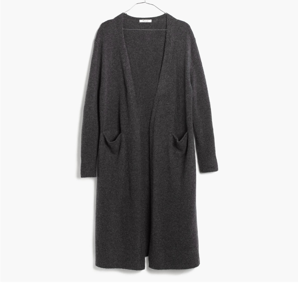 Madewell Charcoal Open-Front Cardigan